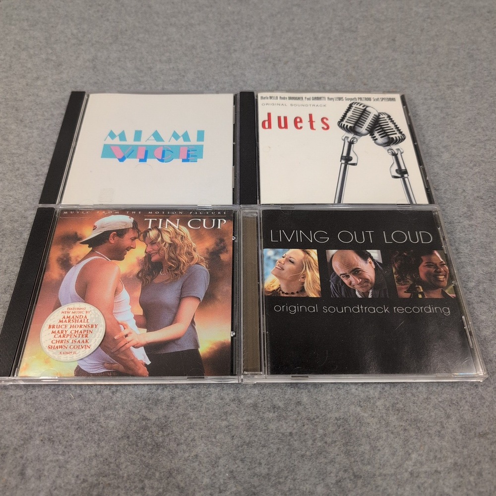Lot of 4 Soundtrack CDs Miami Vice Duets Tin‎ Cup Living Out Loud Jazz Vocal Pop